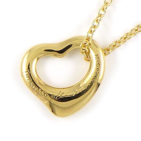 Tiffany Open Heart Necklace 11mm Yellow Gold